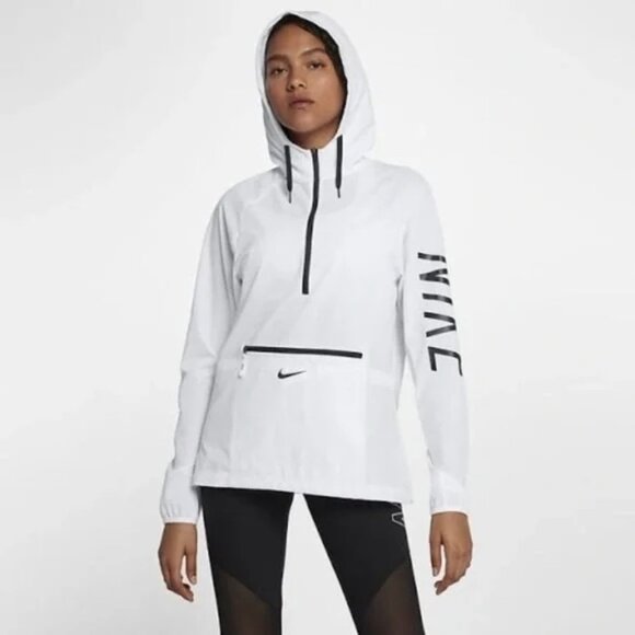 Nike Jackets & Blazers - NIKE WOMENS FLEX JACKET HD WOVEN PACKABLE - WHITE/BLACK - Large